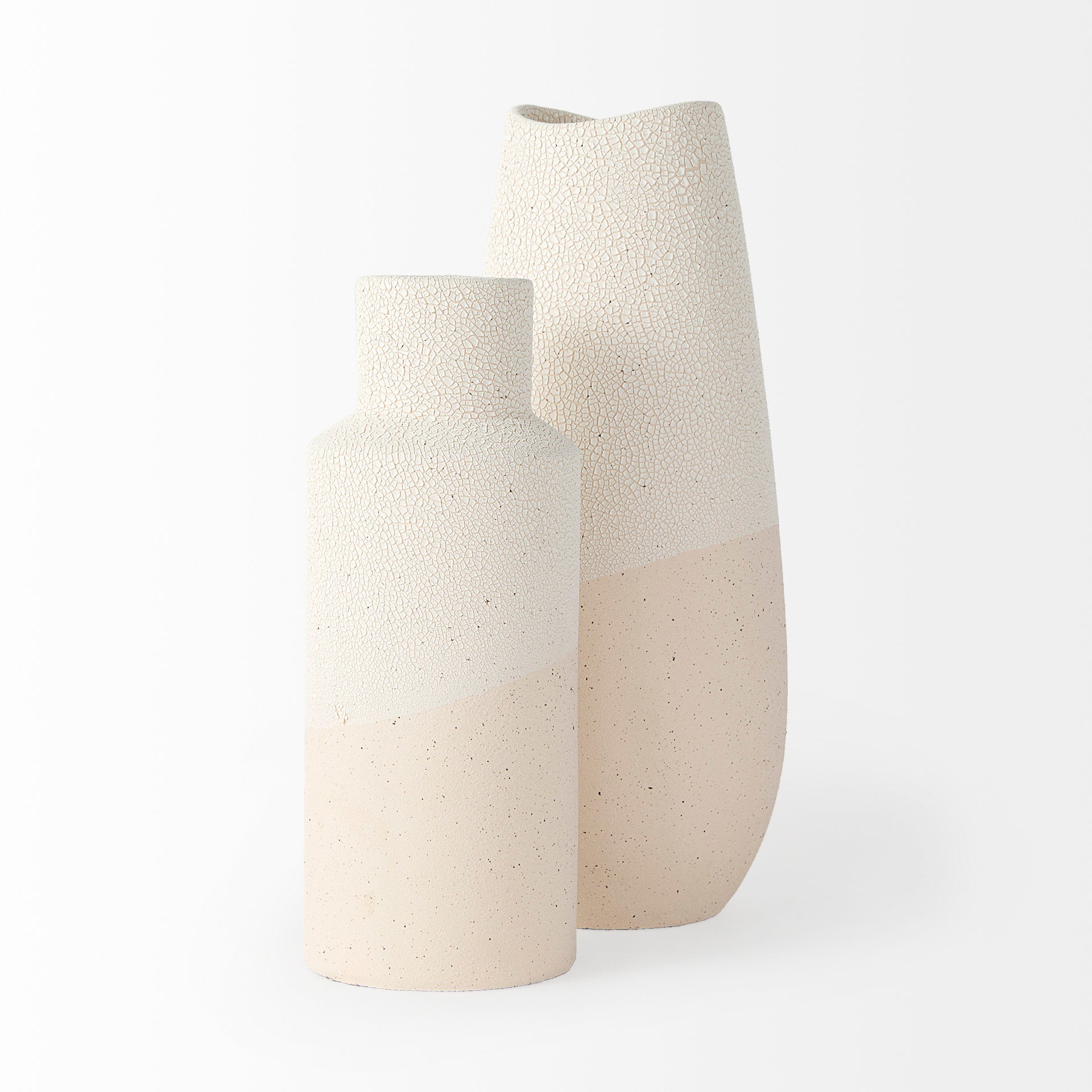 Salar Cream Gourd Style Crackled Ceramic Vase-thumbmail-4