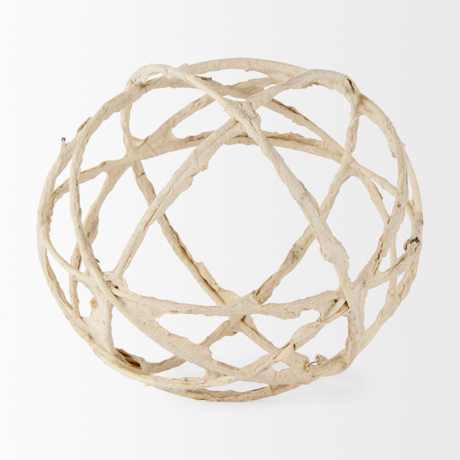 Kali Large Beige Decorative Metal and Paper Object