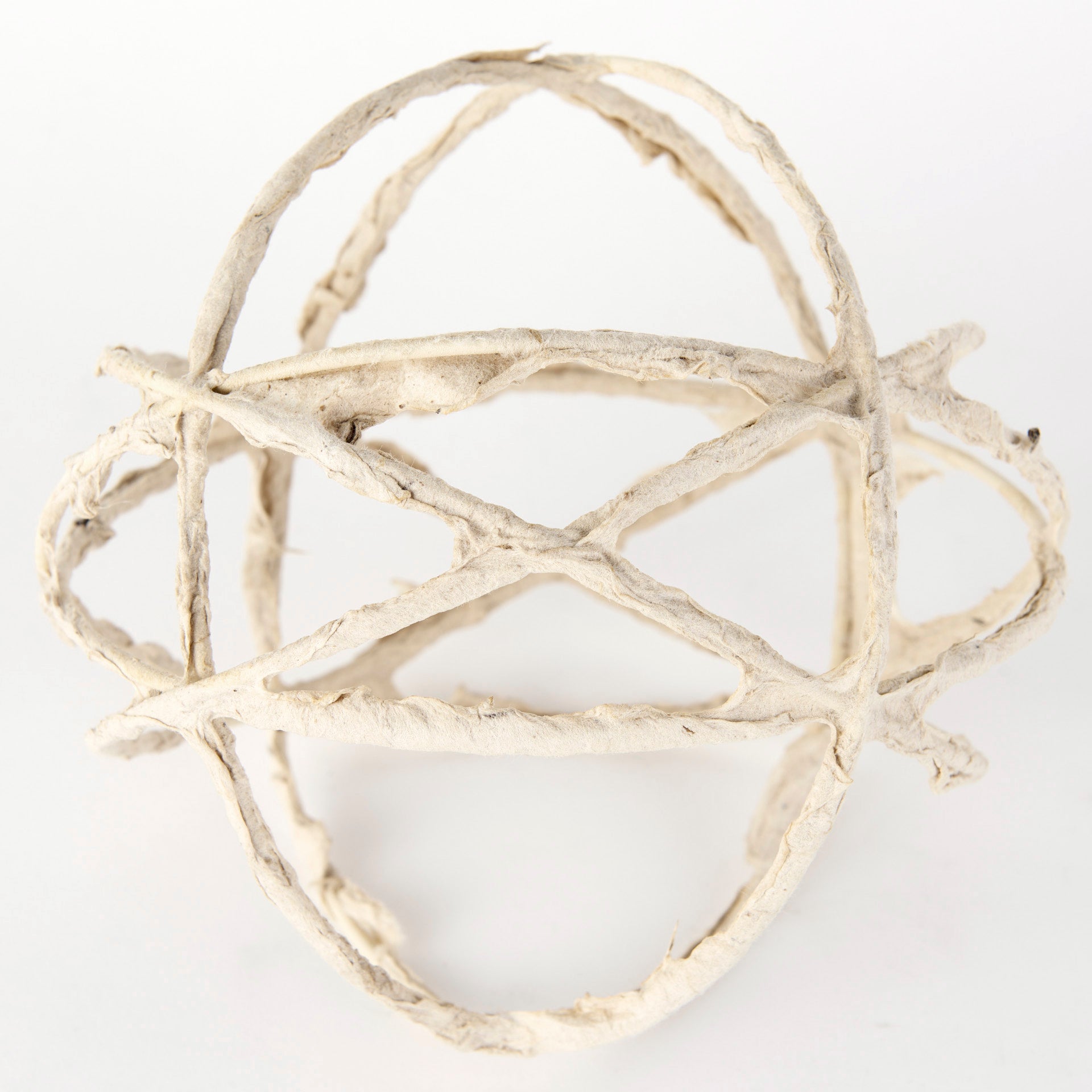 Kali Large Beige Decorative Metal and Paper Object