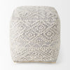 Farida Light Gray Wool and Polyester Patterned Pouf