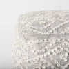 Farida Light Gray Wool and Polyester Patterned Pouf