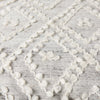 Farida Light Gray Wool and Polyester Patterned Pouf