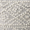 Farida Light Gray Wool and Polyester Patterned Pouf