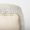 Farida Light Gray Wool and Polyester Patterned Pouf