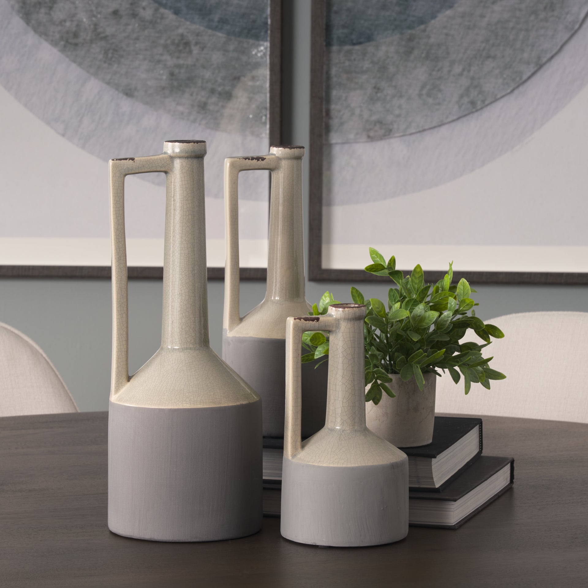 Burton Two Tone Gray Ceramic Jug Vase-thumbmail-9