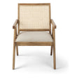 Donna Light Brown Wood Cane-Back w/ Beige Upholstered Seat Dining Chair