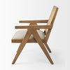 Donna Light Brown Wood Cane-Back w/ Beige Upholstered Seat Dining Chair