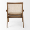 Donna Light Brown Wood Cane-Back w/ Beige Upholstered Seat Dining Chair