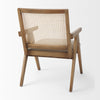 Donna Light Brown Wood Cane-Back w/ Beige Upholstered Seat Dining Chair