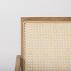 Donna Light Brown Wood Cane-Back w/ Beige Upholstered Seat Dining Chair
