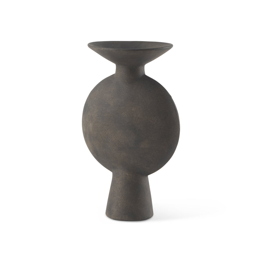 Kaz Earthy Brown Ceramic Vase