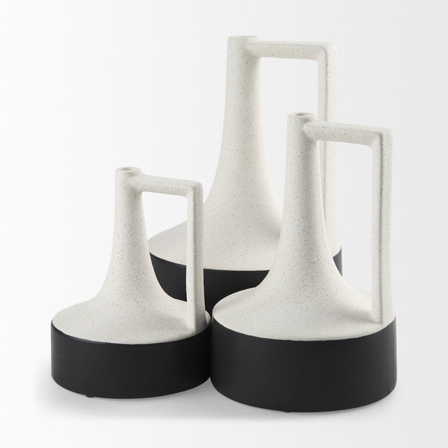 Burton White/Black Jug Vase