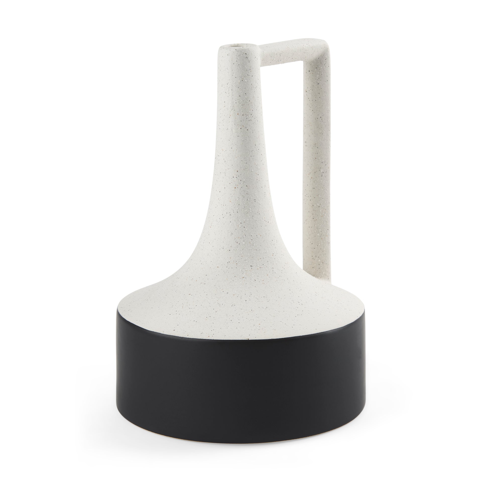 Burton White and Black Ceramic Jug Vase-thumbmail-1