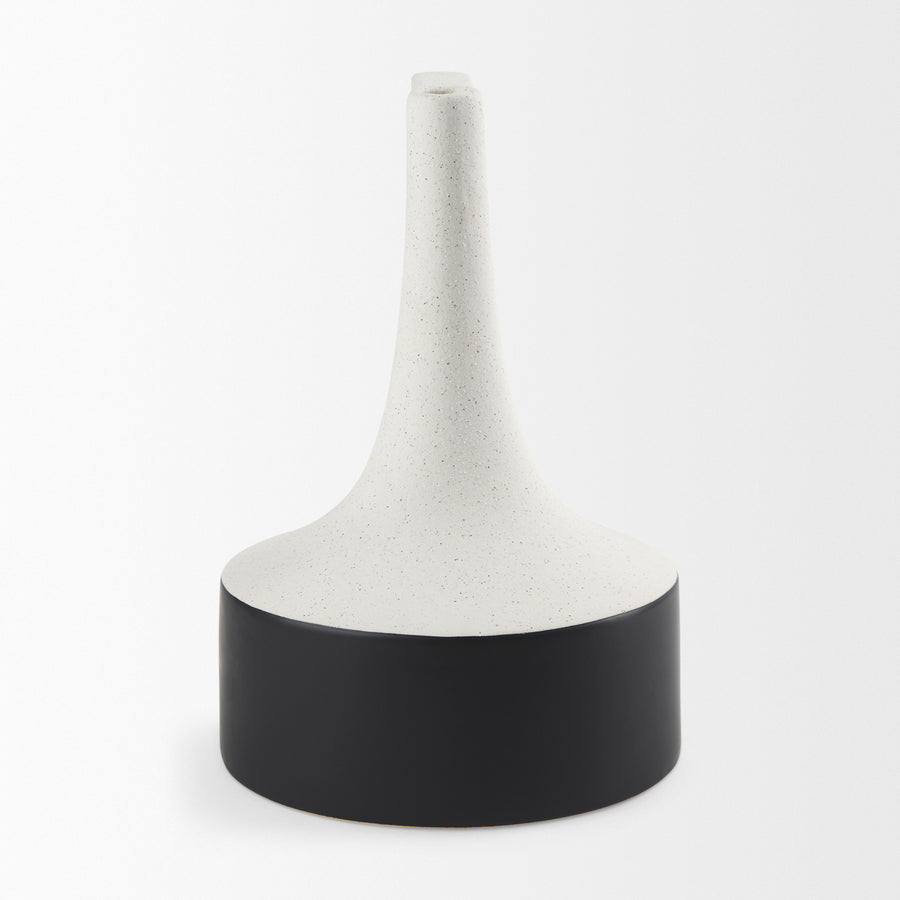 Burton White and Black Ceramic Jug Vase