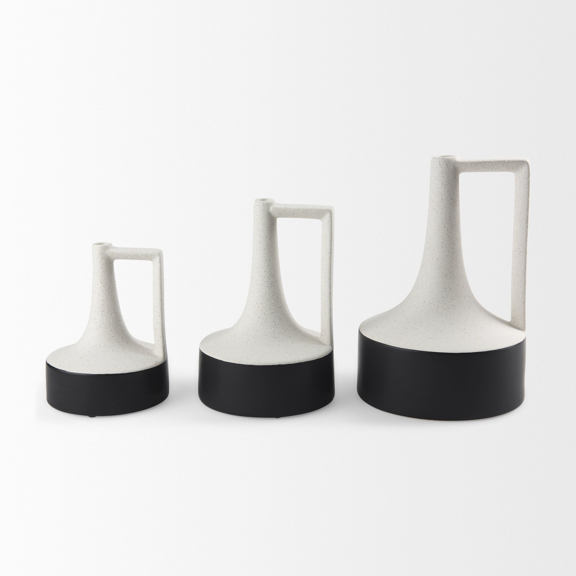 Burton White and Black Ceramic Jug Vase-thumbmail-4