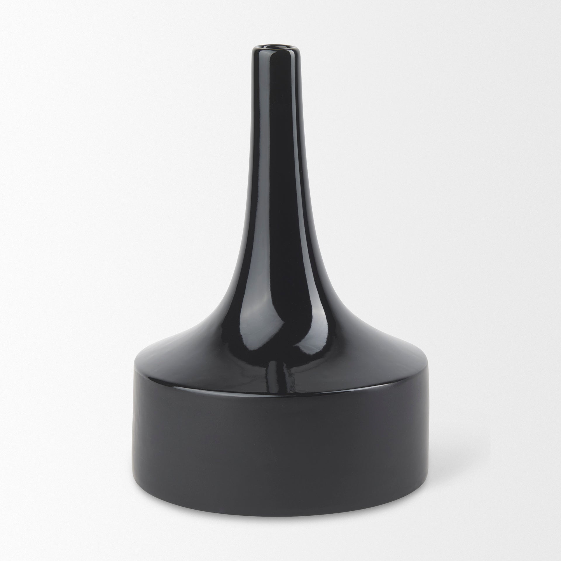 Burton Glossy and Matte Black Ceramic Jug Vase-thumbmail-3