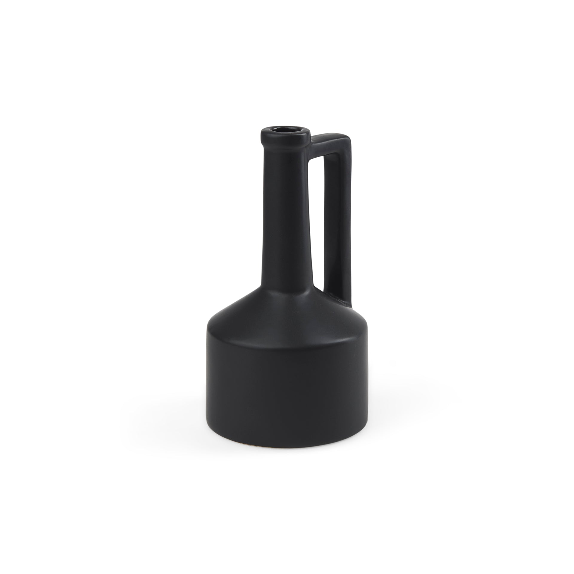 Burton Matte Black Ceramic Jug Vase-thumbmail-2
