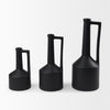 Burton 14.2H Medium Matte Black Ceramic Jug Vase