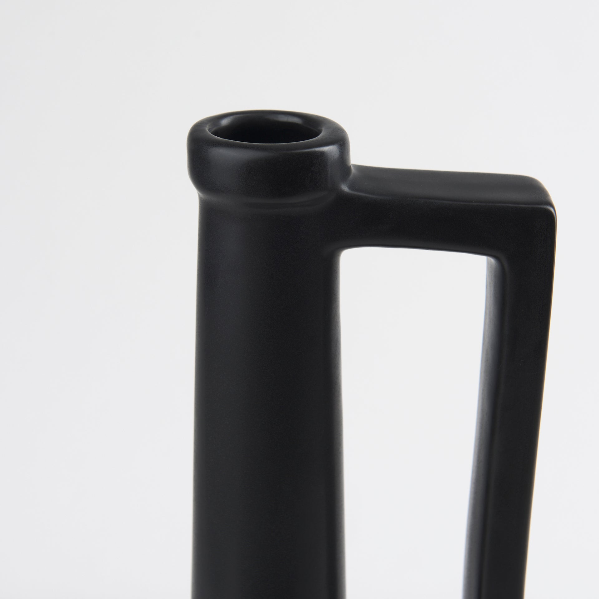 Burton Matte Black Ceramic Jug Vase-thumbmail-5