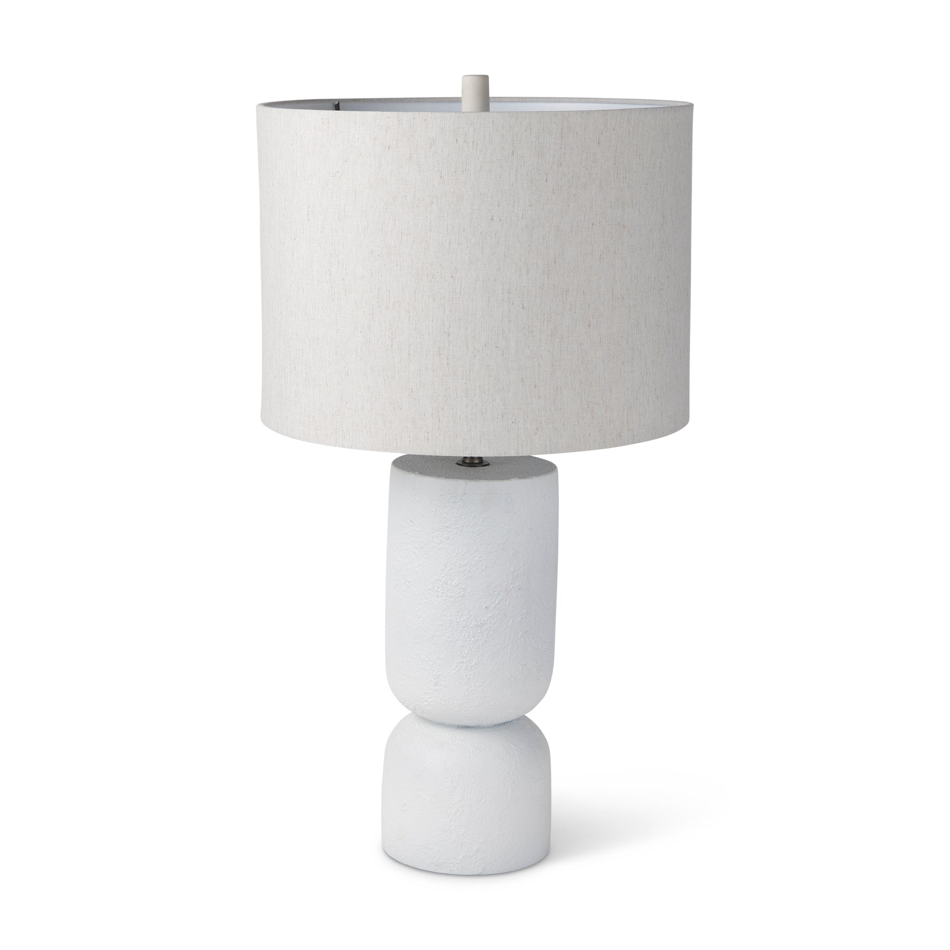 Everly  White Cement W/Beige Shade Table Lamp