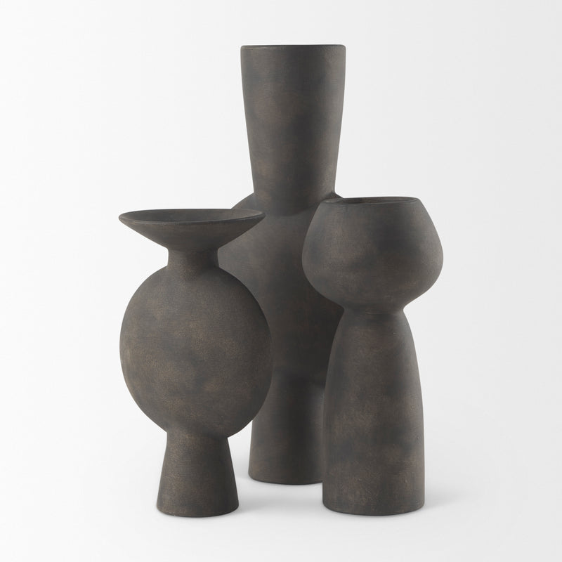 Kaz Earthy Brown Ceramic Vase