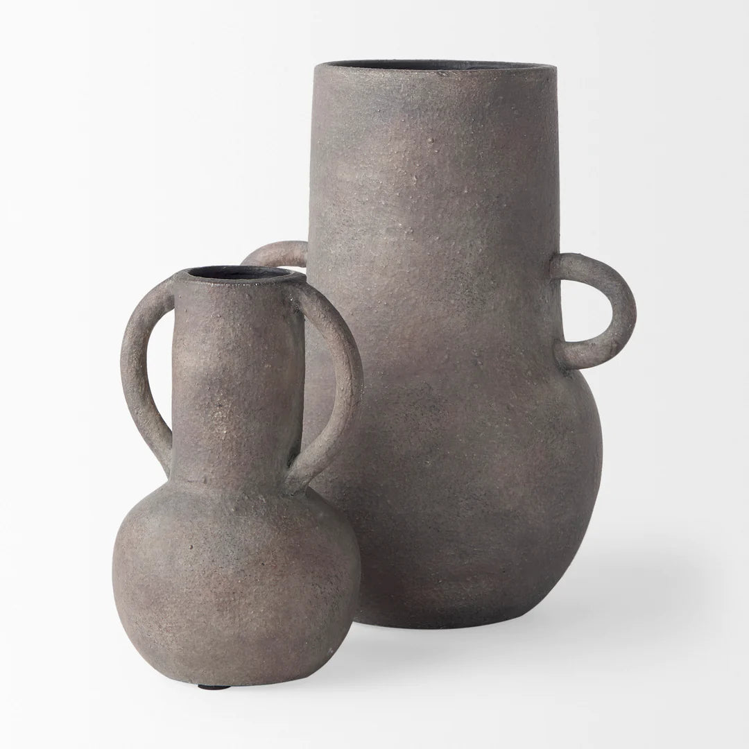 Armani 6.7H Brown-Gray Double Ear Vase