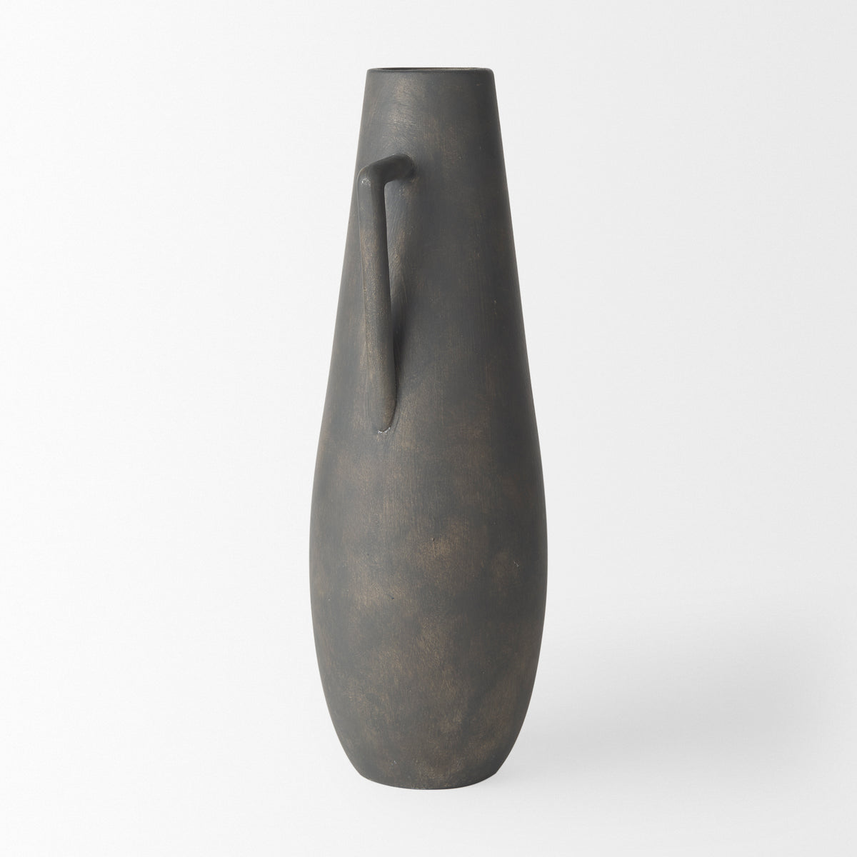 Kilian Tall Matte Brown-Gray Double Ear Vase-thumbmail-2