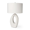 Tao Cream Base W/White Shade Table Lamp