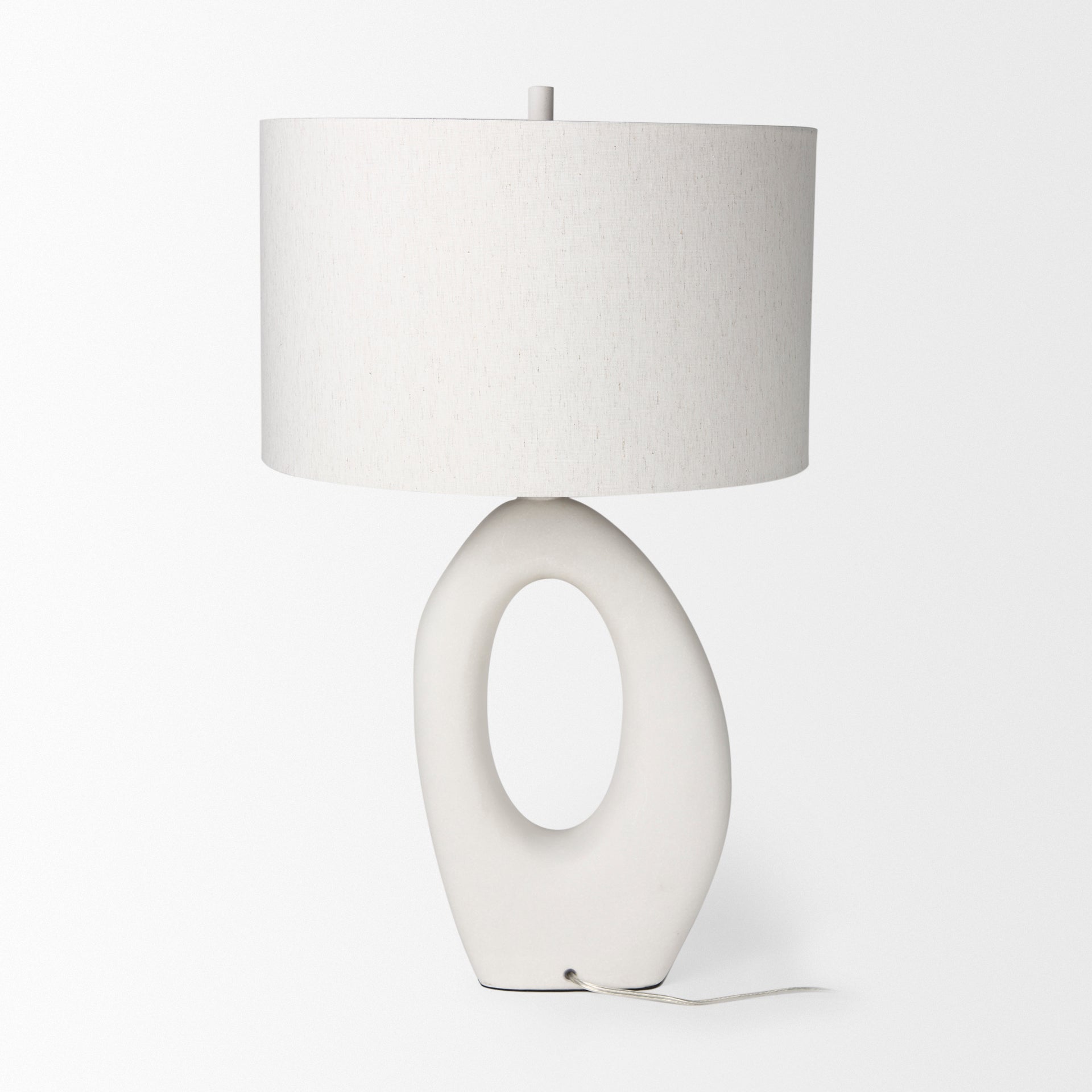 Tao Cream Base W/White Shade Table Lamp