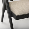 Donna Black Wood Cane-Back w/  Beige Upholstered Seat Accent Chair