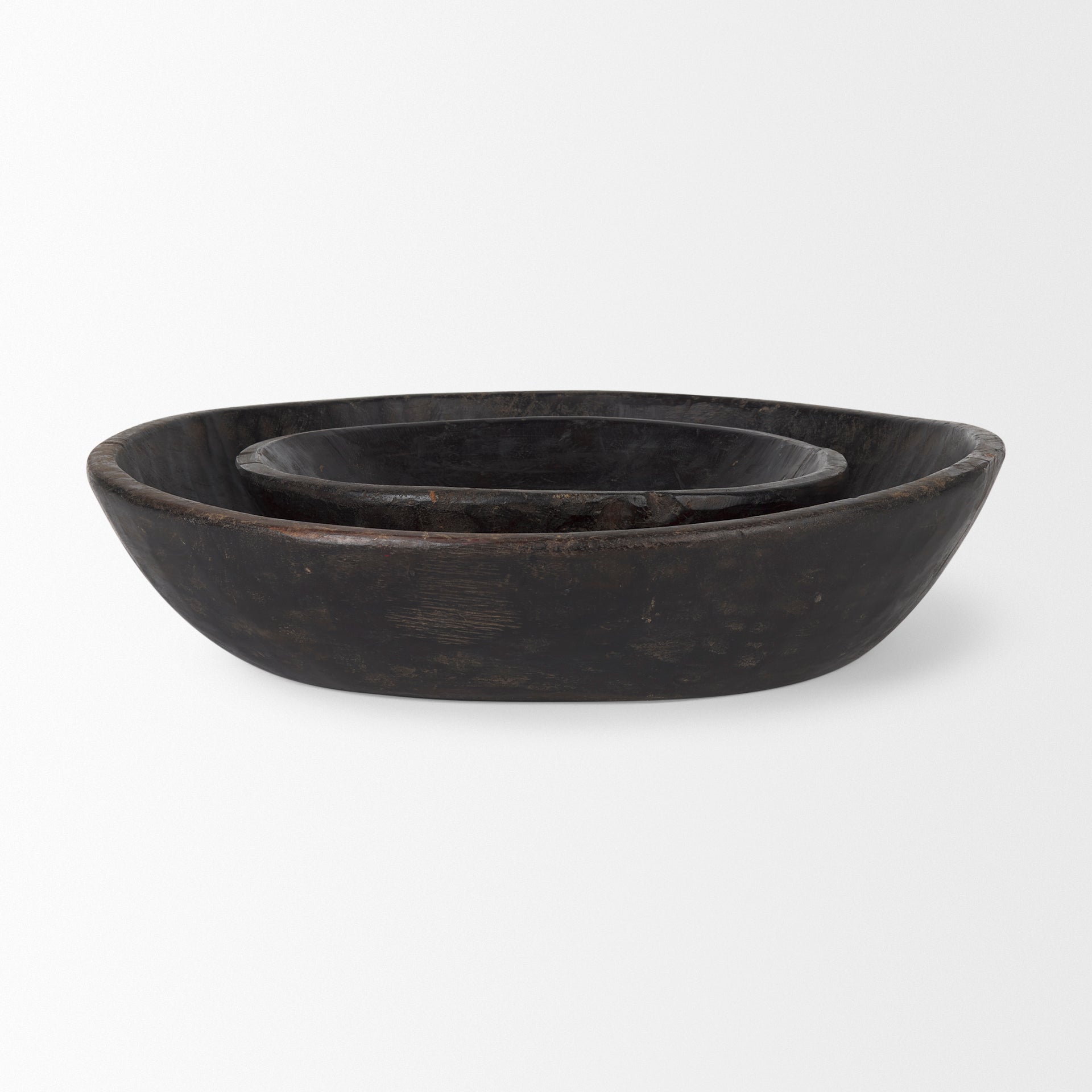 Nikita Set of 2 Large Medium Brown Reclaimed Wood Bowls
