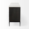 Divina Black-Brown Wood w/ White Marble Top and Black Metal Base Sideboard