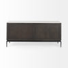 Divina Black-Brown Wood w/ White Marble Top and Black Metal Base Sideboard