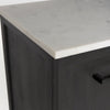 Divina Black-Brown Wood w/ White Marble Top and Black Metal Base Sideboard