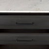 Divina Black-Brown Wood w/ White Marble Top and Black Metal Base Sideboard