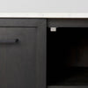 Divina Black-Brown Wood w/ White Marble Top and Black Metal Base Sideboard