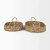 Haini Basketweave Seagrass Trays w/ Loop Handles