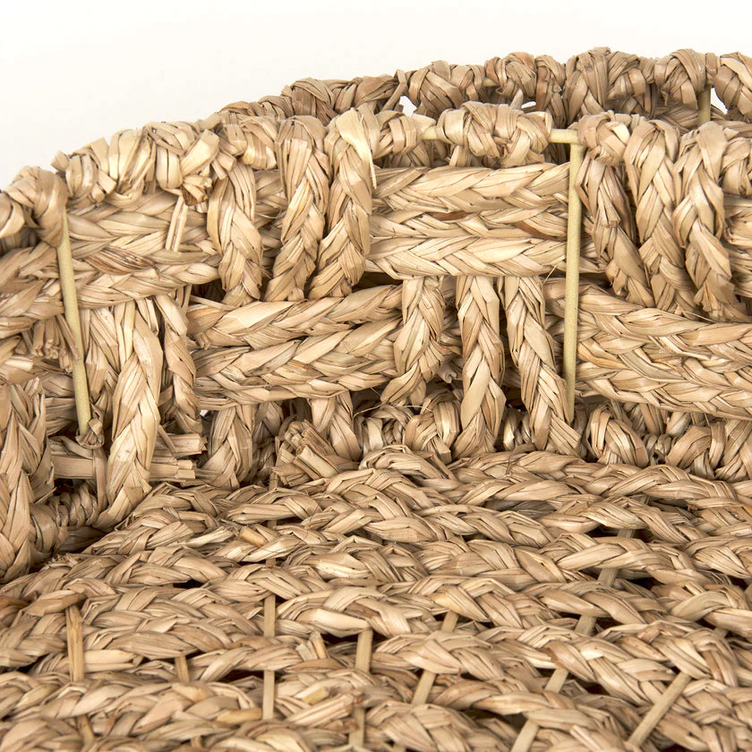 Haini Basketweave Seagrass Trays w/ Loop Handles