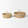 Ayanna Set of 2 Deep Nesting Seagrass Baskets w/ Handles