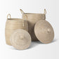 Kairi Set of 2 Seagrass Floor Baskets w/ Lids and Handles
