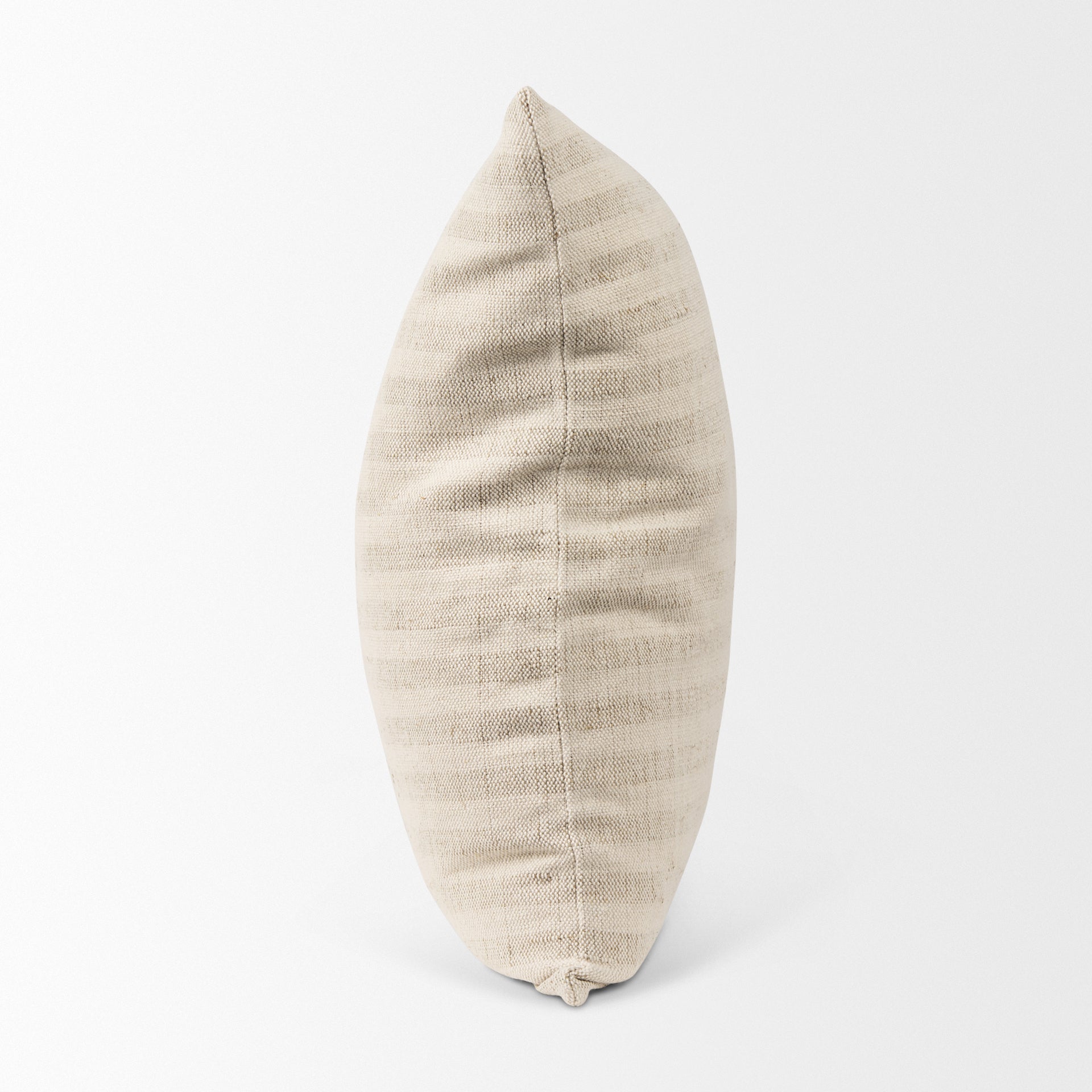 Jace Cream w/ Beige Stripe Linen-Cotton Square Decorative Pillow Cover-thumbmail-3
