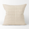 Jace Cream w/ Beige Stripe Linen-Cotton Square Decorative Pillow Cover