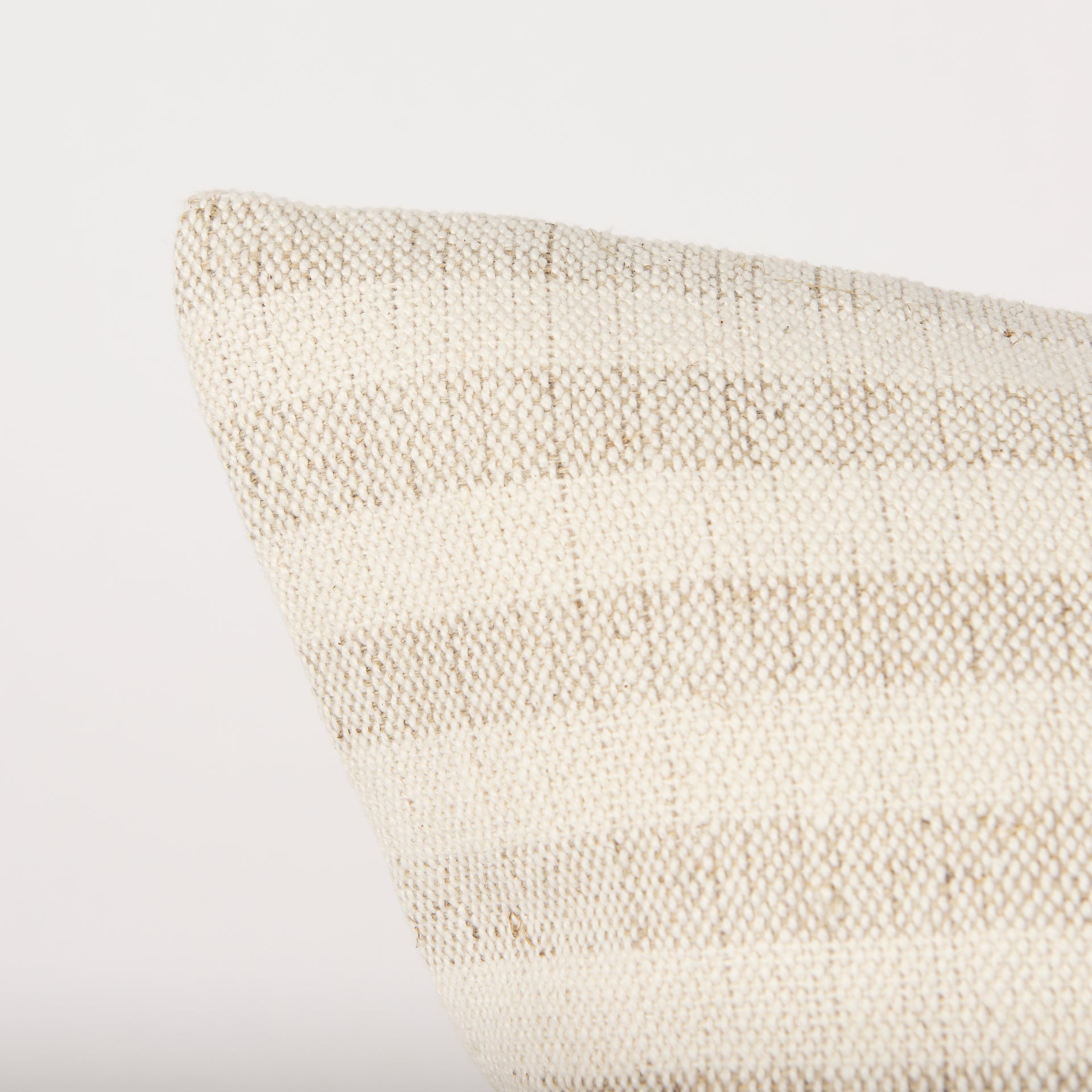 Jace Cream w/ Beige Stripe Linen-Cotton Square Decorative Pillow Cover-thumbmail-5