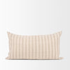 Jace Cream w/ Beige Stripe Linen-Cotton Square Decorative Pillow Cover