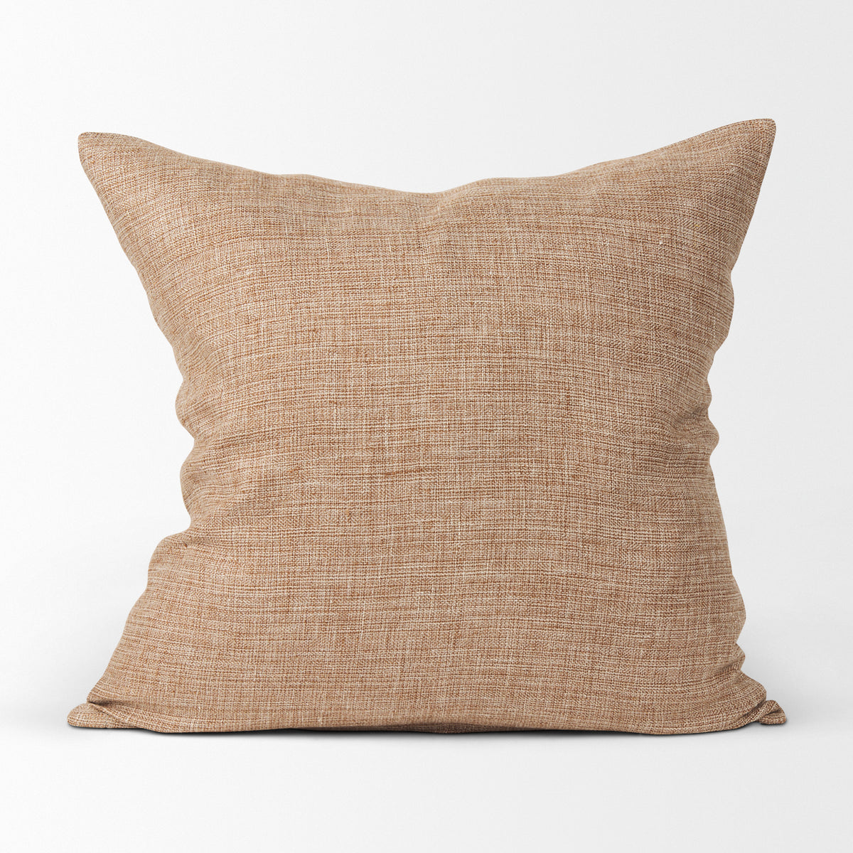 Jacklyn 22x22 Brown Linen Square Decorative Pillow Cover-thumbmail-1