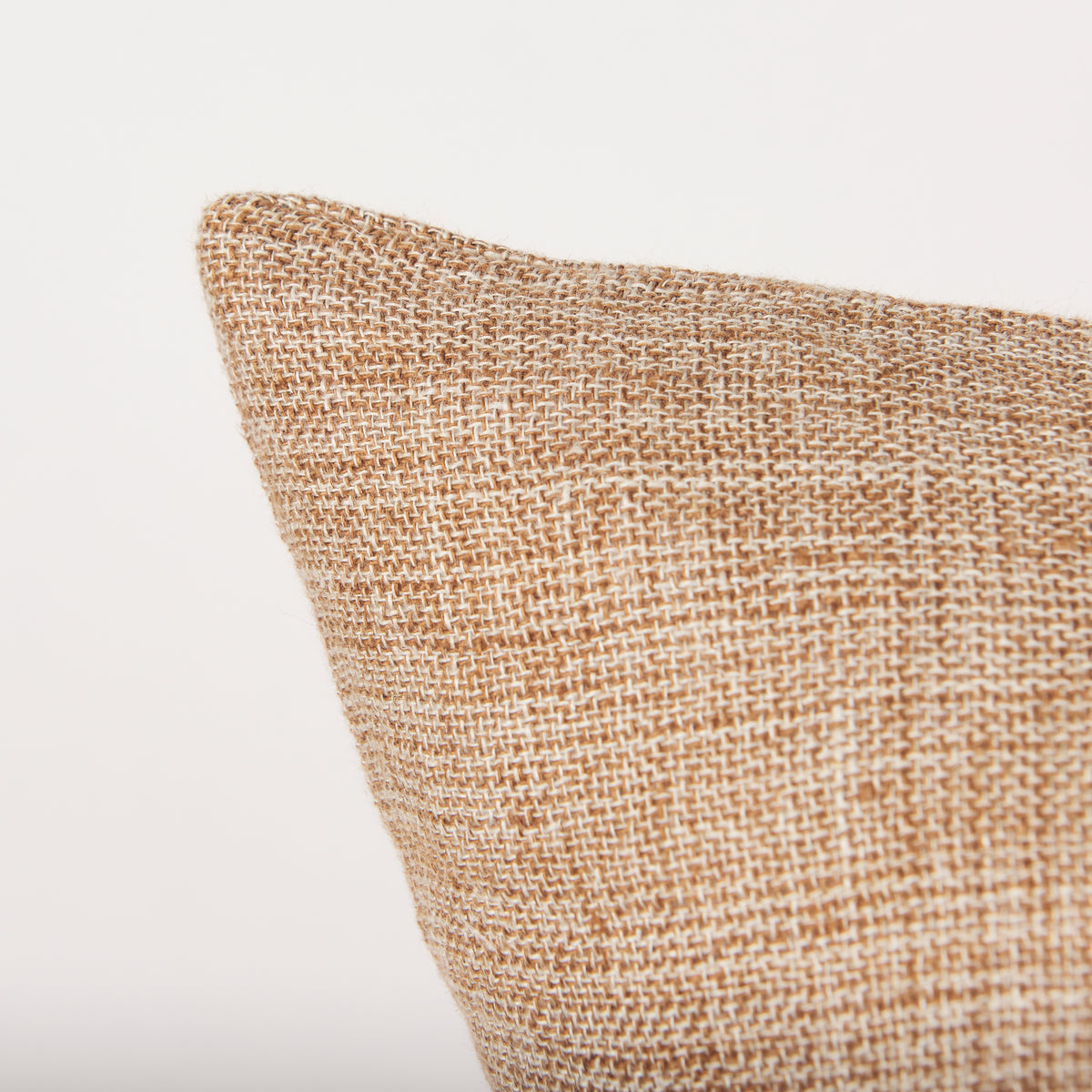 Jacklyn 22x22 Brown Linen Square Decorative Pillow Cover-thumbmail-2