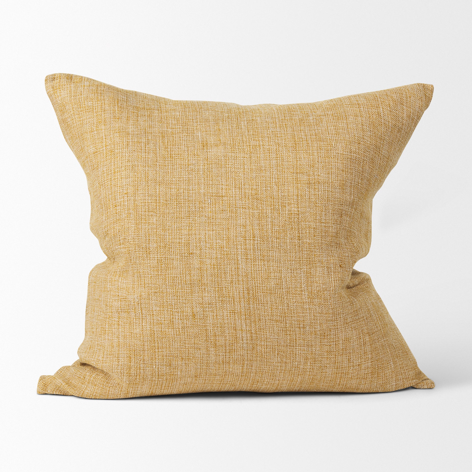 Jacklyn Mustard Linen Square Decorative Pillow Cover-thumbmail-1