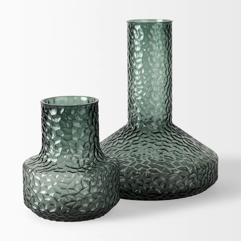 Jolene Tall Green Glass Vase
