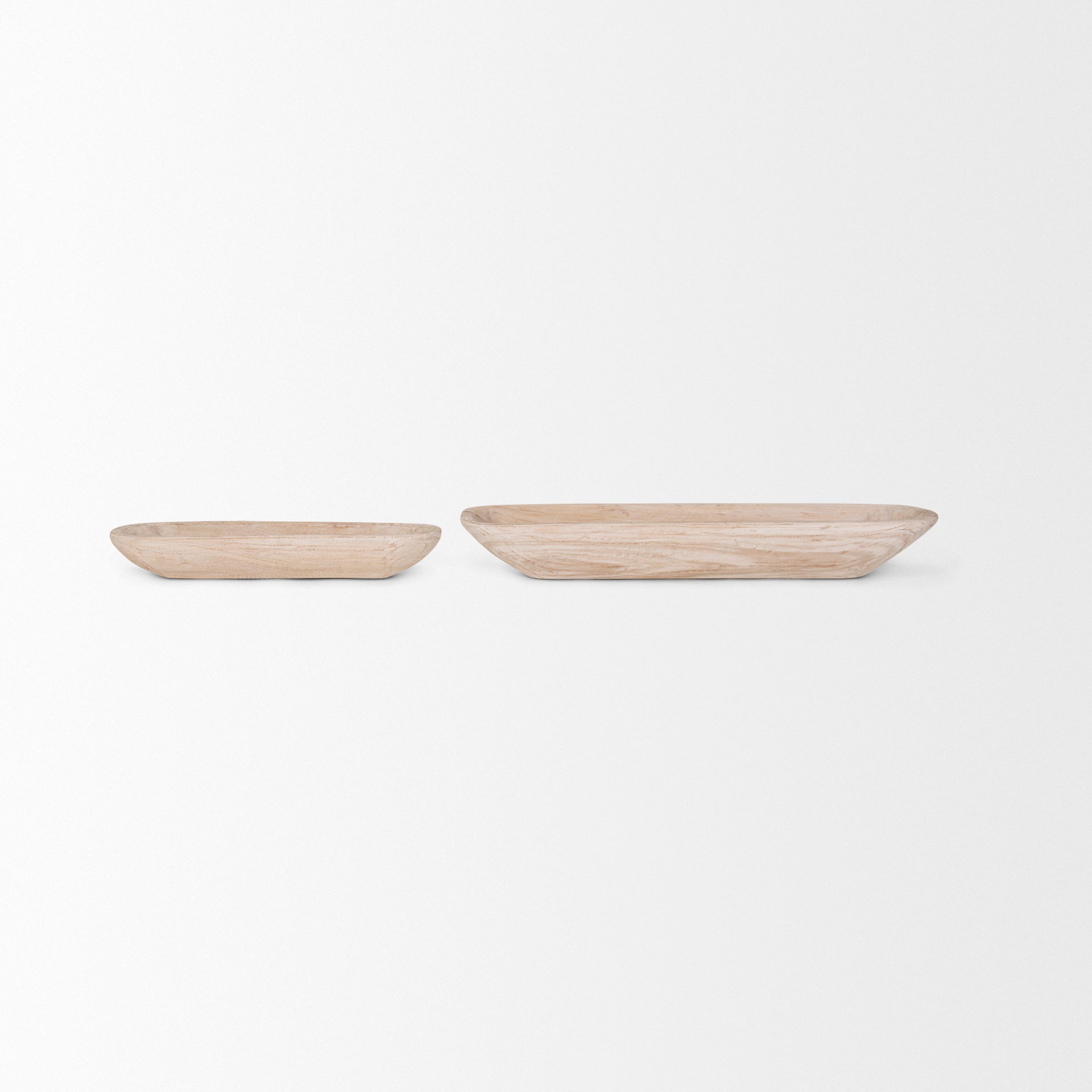Athena Set of 2 Extra Large Light-Wash Reclaimed Wood Trays