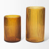 Dawn Tall Amber Glass Vase